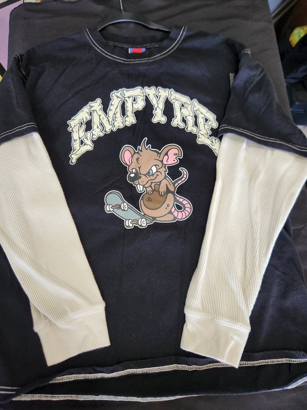 Empyre Black Layered-Look Long Sleeve Shirt